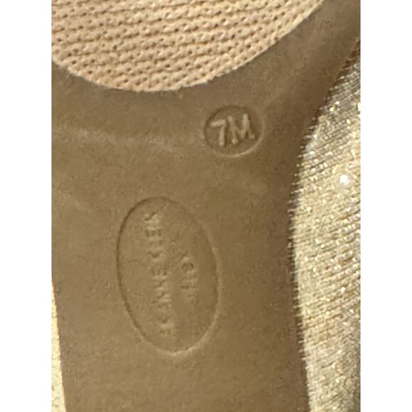 ANNE KLEIN NAMBI 7 GOLD METALLIC SPARKLE RHINESTONE Wedding Party NWOB PUMP SHOE - Picture 9 of 9